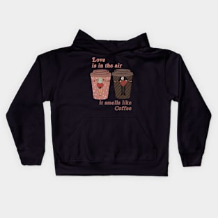 Coffee Love: Brewing Romance, Love Is in the Air Kids Hoodie